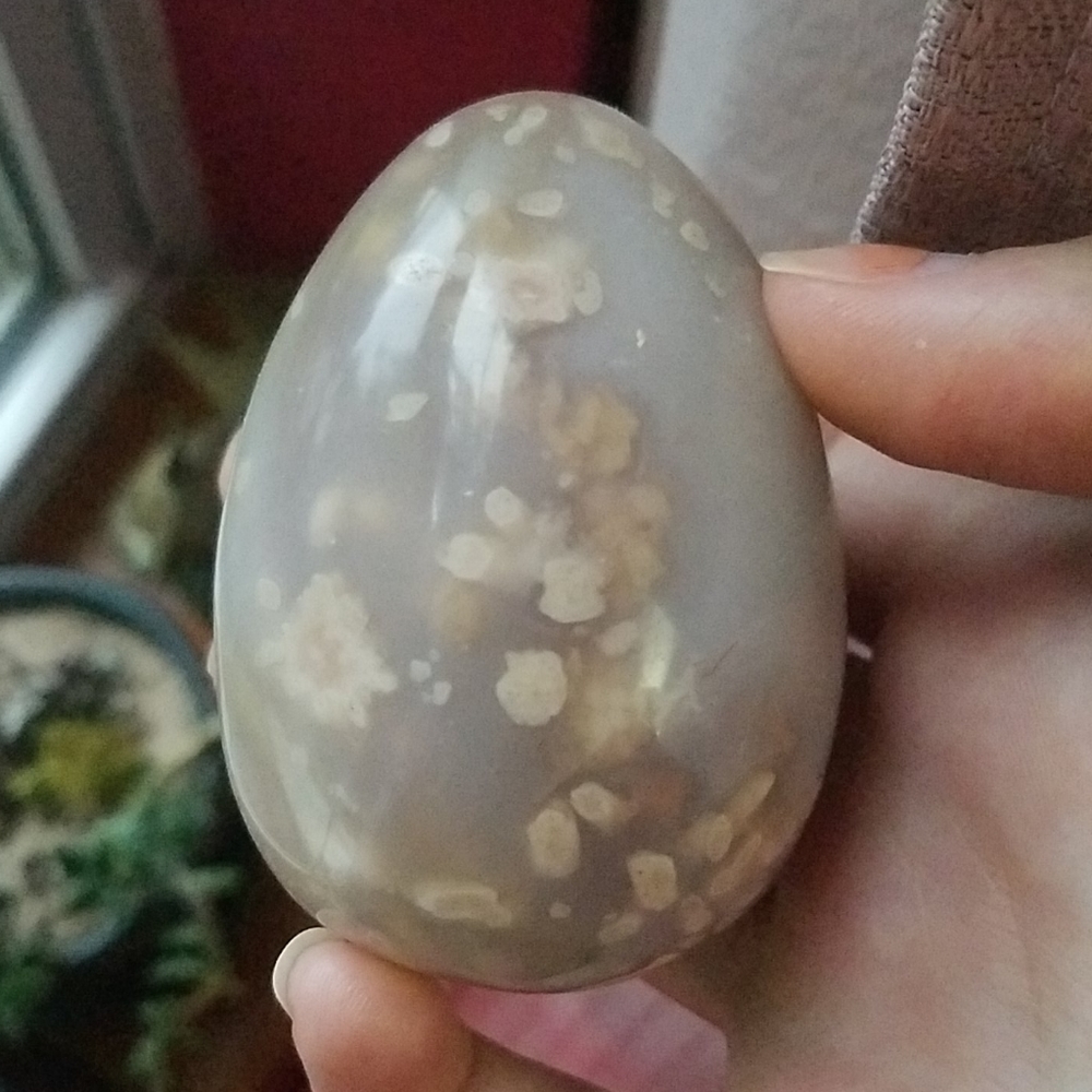 Flower agate egg - Picture 3 of 5
